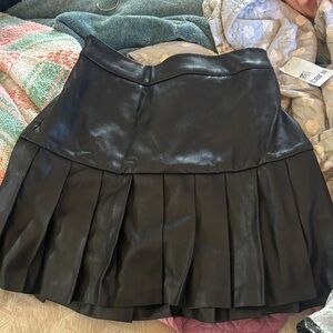 Bar III Black Faux Leather Mini Skirt